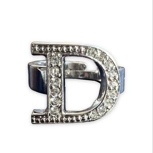 Dior Silver Crystal Initial D Ring